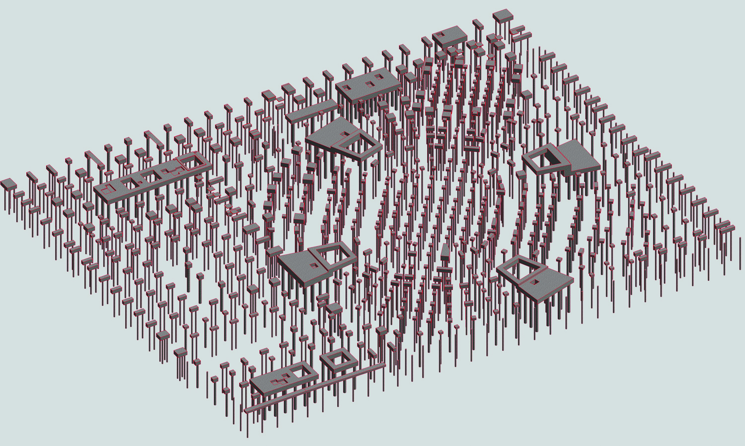 computer model of deep foundation elements