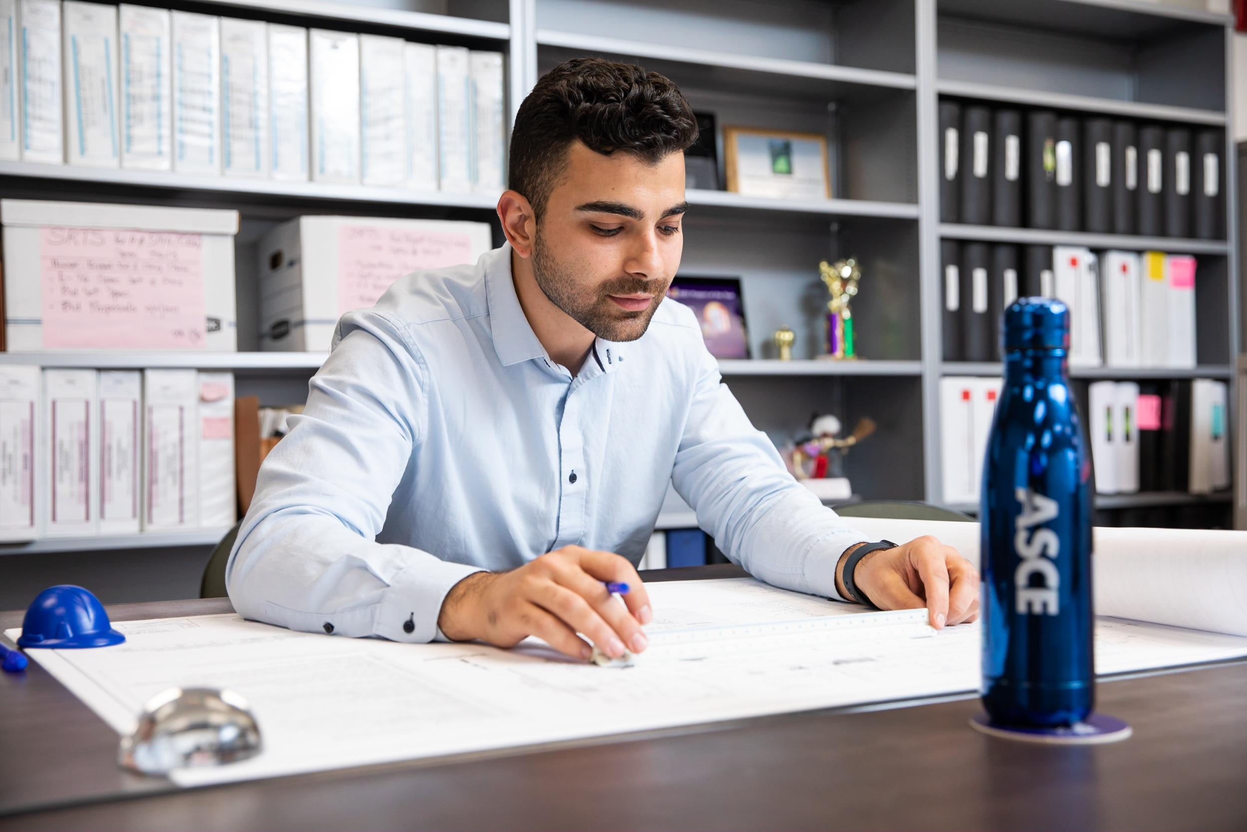 photo of engineer working in the office