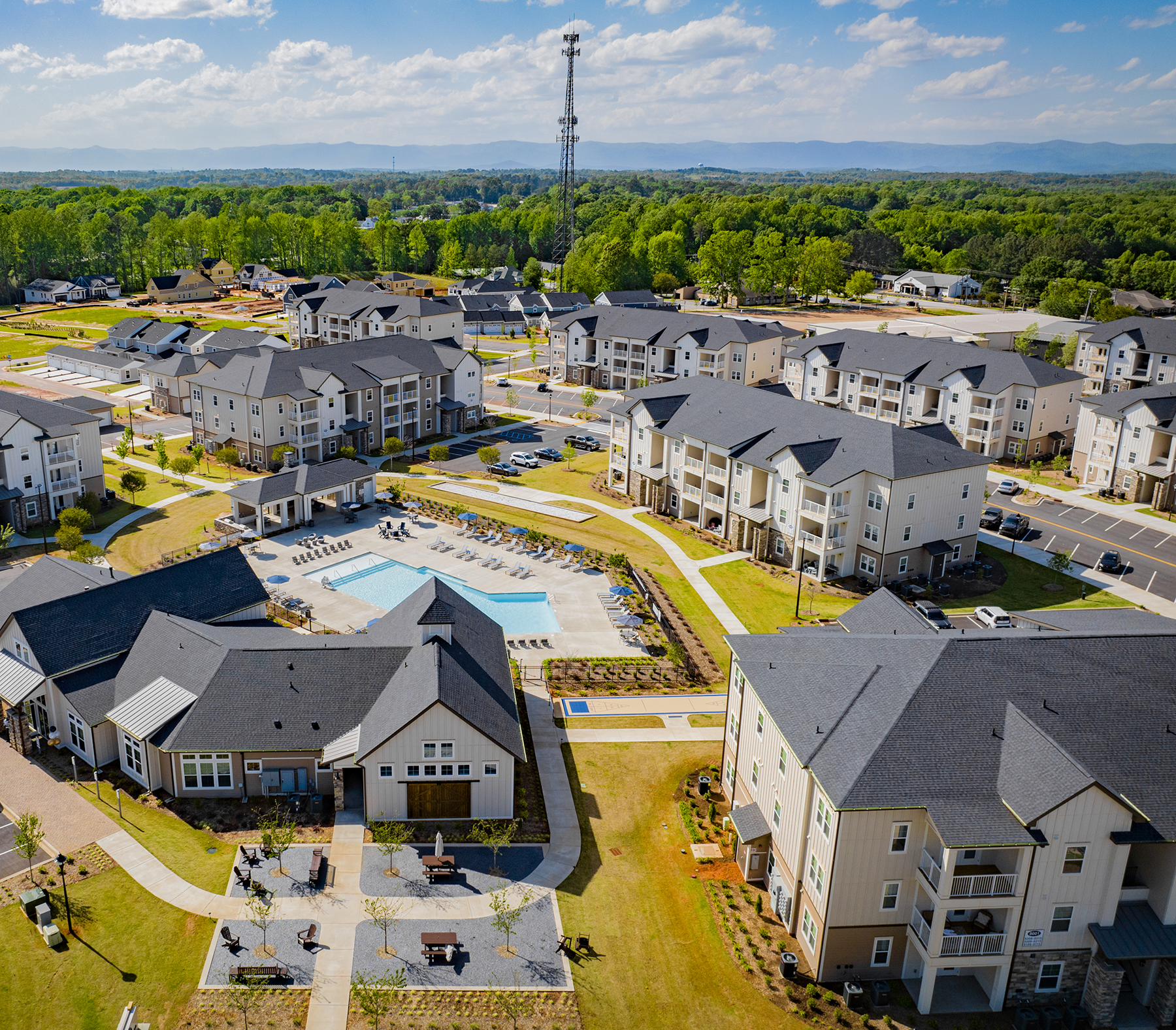 aerial view of community